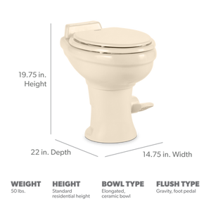 Product of Dometic 302320083 Permanent Full Bowl Flush Toilet , 18-1/4 Inch 