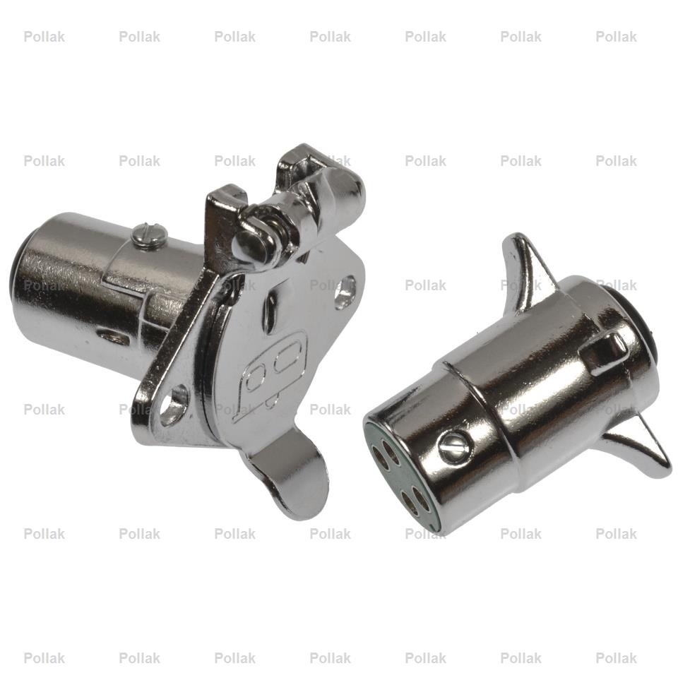 Product of Pollak 11-408P 4 Round Trailer Wiring Connector 