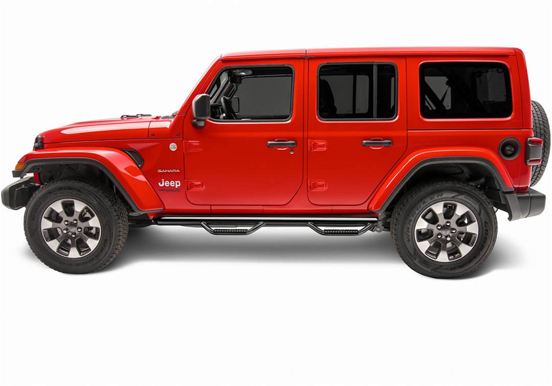 Product of N-Fab J1866-GB W2W Series Nerf Bar With Drop Down Steps 