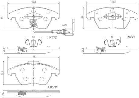 Product of Brembo P85146N Brake Pad - Set Of 4 