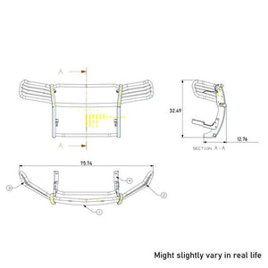 Black Horse Offroad 17a080202mss-Plb Grille Guard||17a080202mss-Plb_10.Jpeg||94||blk0202mssplb||2344452