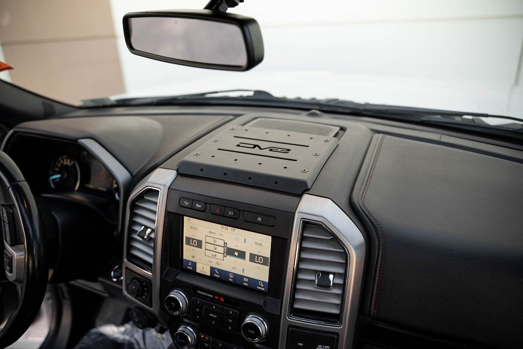 Dv8 Offroad Dmff-01 Cell Phone Mount Plate||2015-2020-F-150-_-2017-2021-F-250-350-Digital-Device-Dash-Mount-Installed-7.Jpg||95||dv8dmff01||1626909