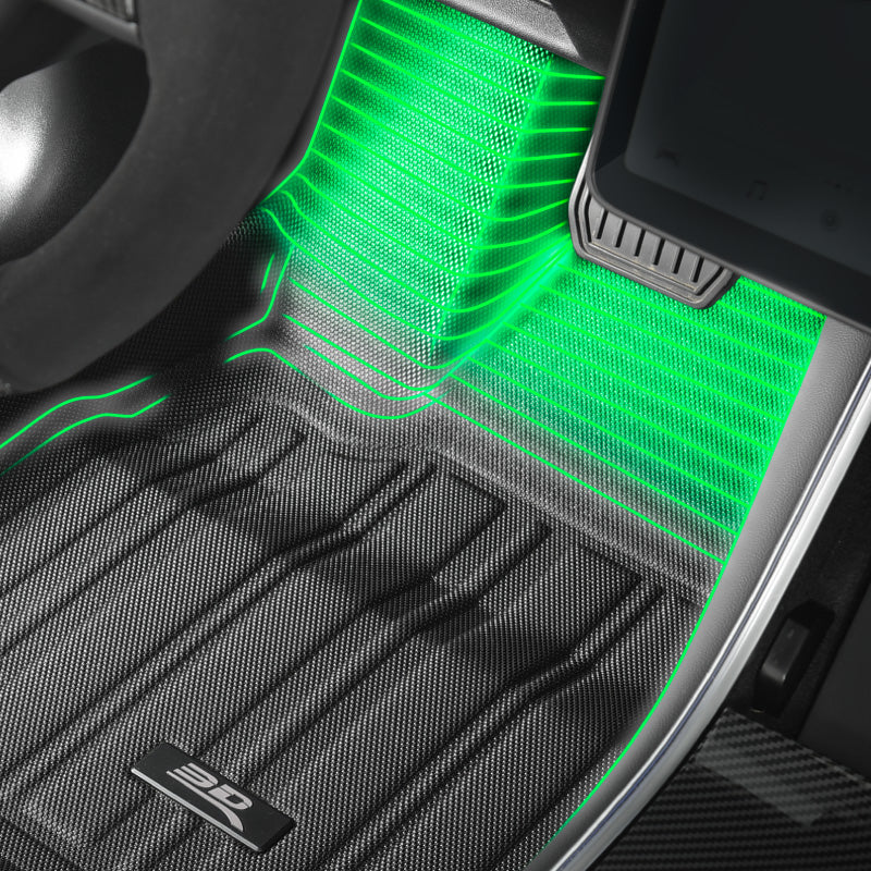 Product of 3D Mats ELITECT Series E1TL02701809 Black Thermoplastic Rubber Of Carbon Fiber Texture Floor Liner 
