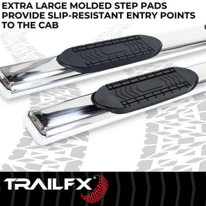 Product of TrailFX A8243S TFX 6" Oval Straight Side Bars Nerf Bar With Surface Steps 