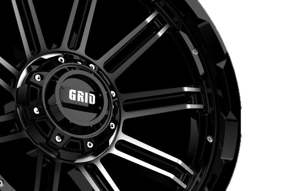 Product of Grid Wheels 18x9 Black With Natural Lip Wheel - 6x5.31 Bolt Pattern 