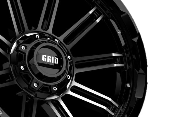 Product of Grid Wheels 18x9 Black With Natural Lip Wheel - 6x5.31 Bolt Pattern 