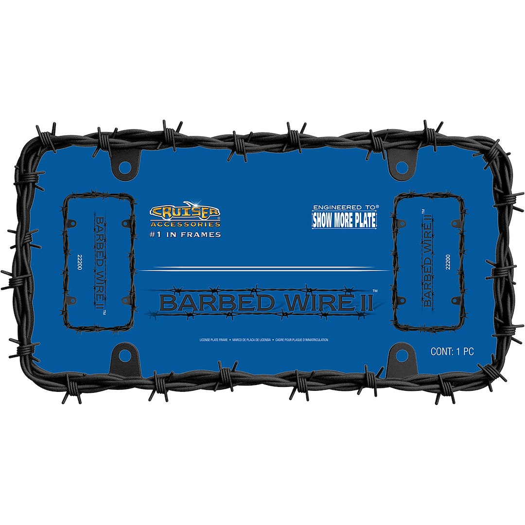 Cruiser 22200 License Plate Frame||22200_P01-Barbed-Wire-Black-Inpack.Jpg||86||c3422200||1551899