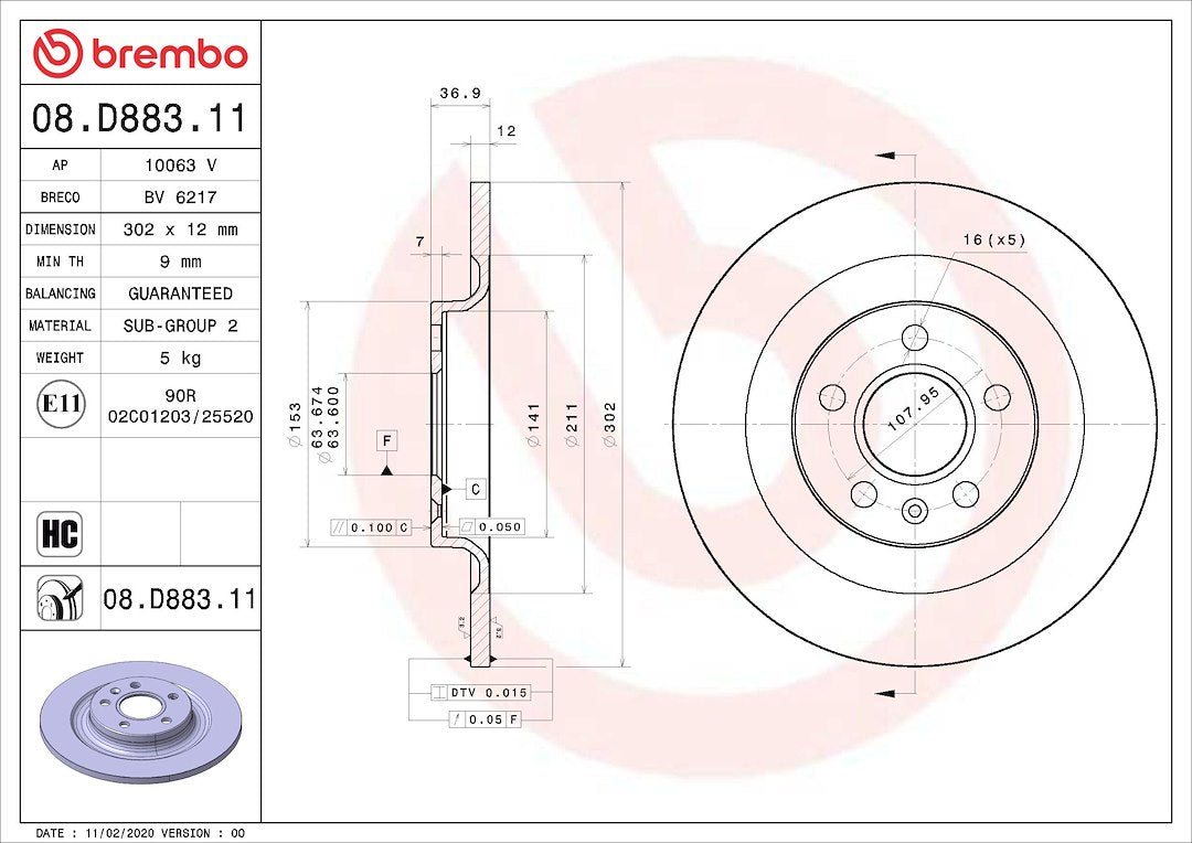 Brembo 08d88311c02 Brake Rotor||08d88311c02_4.Jpg||89||brm08d88311||1684186