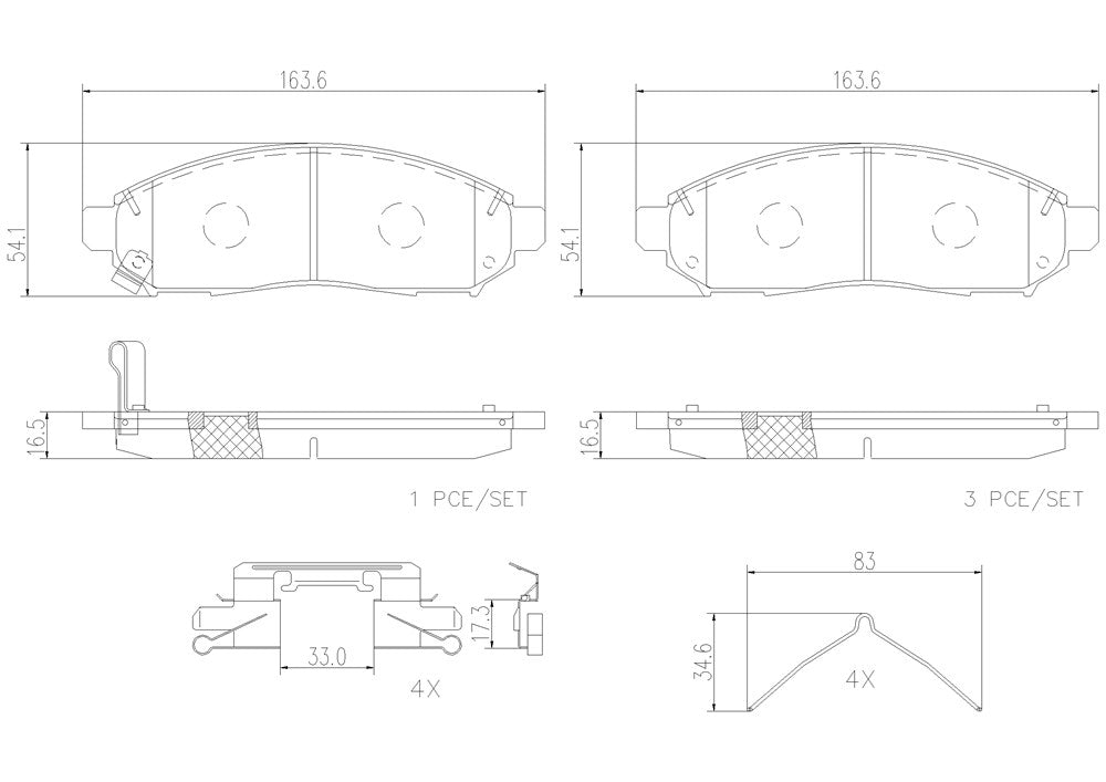 Product of Brembo P56059N Brake Pad - Set Of 4 