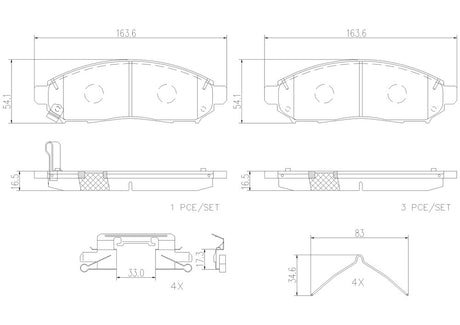 Product of Brembo P56059N Brake Pad - Set Of 4 