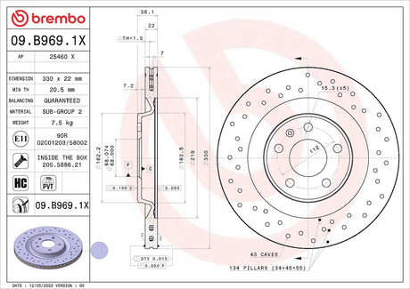 Brembo 09b9691xc02 Brake Rotor||09b9691xc02.Jpg||85||brm09b9691x||1684254