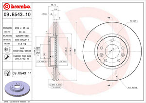 Product of Brembo 09B54311C02 Vented 1 Piece Brake Rotor 