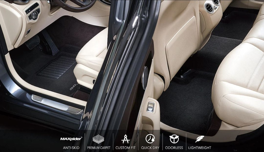 Product of 3D Mats ELEGANT Series L1TL04804709 Black Thermoplastic Rubber Of Carbon Fiber Texture Floor Liner 