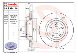 Product of Brembo 09B99410C02 Vented 1 Piece Brake Rotor 