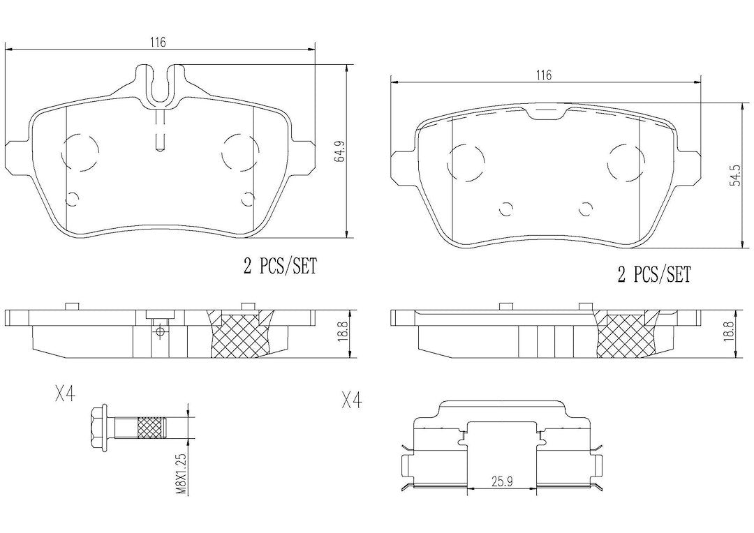 Product of Brembo P50103N Brake Pad - Set Of 4 