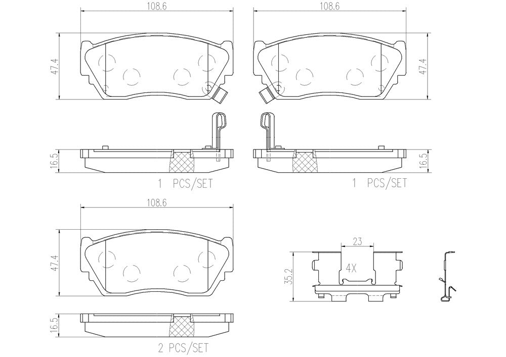 Product of Brembo P56027N Brake Pad - Set Of 4 