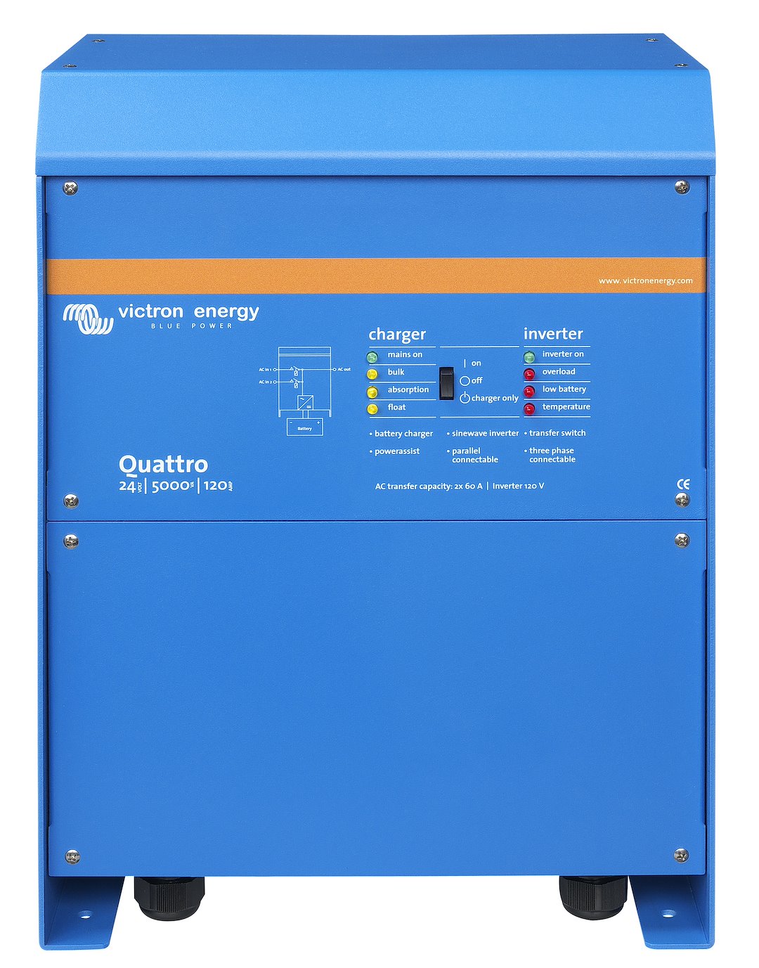 Victron Energy Qua245023110 Power Inverter/ Battery Charger||qua245023110.Jpg||85||vicqua2450231||1234546
