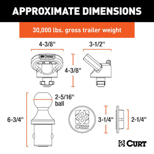 Curt 60618 Gooseneck Trailer Hitch Accessory Kit||60618_3008x1990_Ca.Jpg||95||c9360618||913012