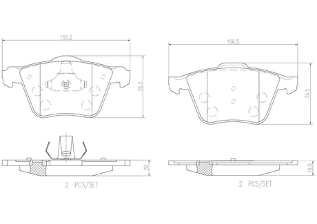 Product of Brembo P24077N Brake Pad - Set Of 4 