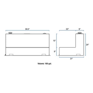Product of UWS ST-100-L-MB Diesel Liquid Transfer Tank 100 Gallon L-Shape 