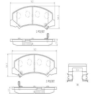 Product of Brembo P10044N Brake Pad - Set Of 4 