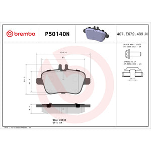 Brembo P50140n Brake Pad||p50140n_Drw.Jpg||91||brmp50140n||1753703