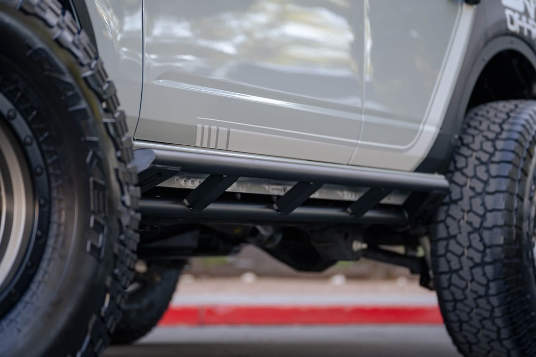Product of DV8 Offroad SRBR-01 Black Steel Round Rocker Panel Guard 