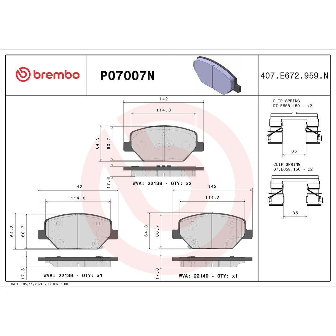 Brembo P07007n Brake Pad||p07007n_Drw.Jpg||87||brmp07007n||1752571