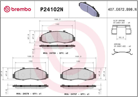 Brembo P24102n Brake Pad||p24102n_R.Jpg||86||brmp24102n||2091786