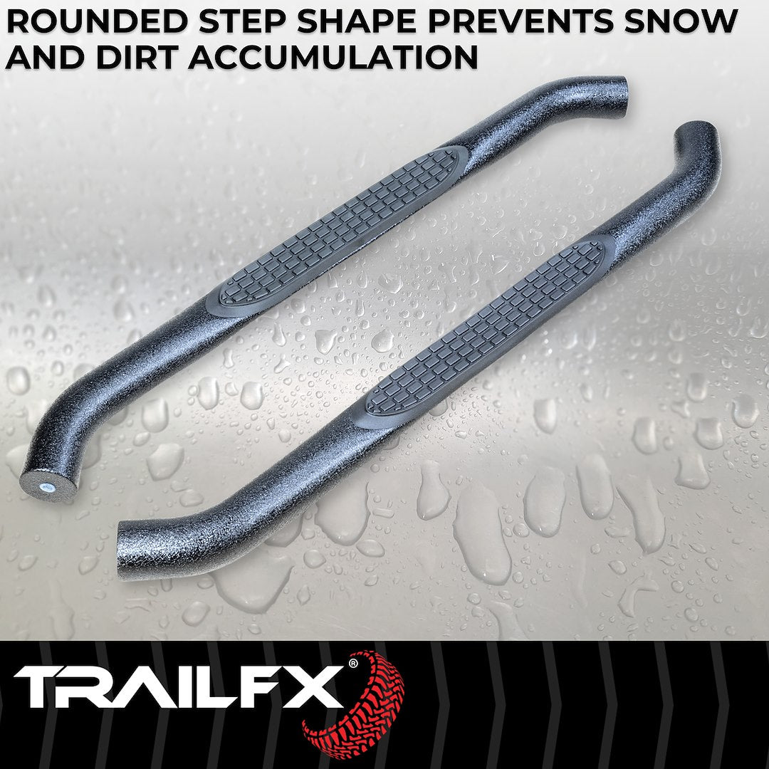 Product of TrailFX A0056T TFX Round Tube Side Steps Nerf Bar With Surface Steps 
