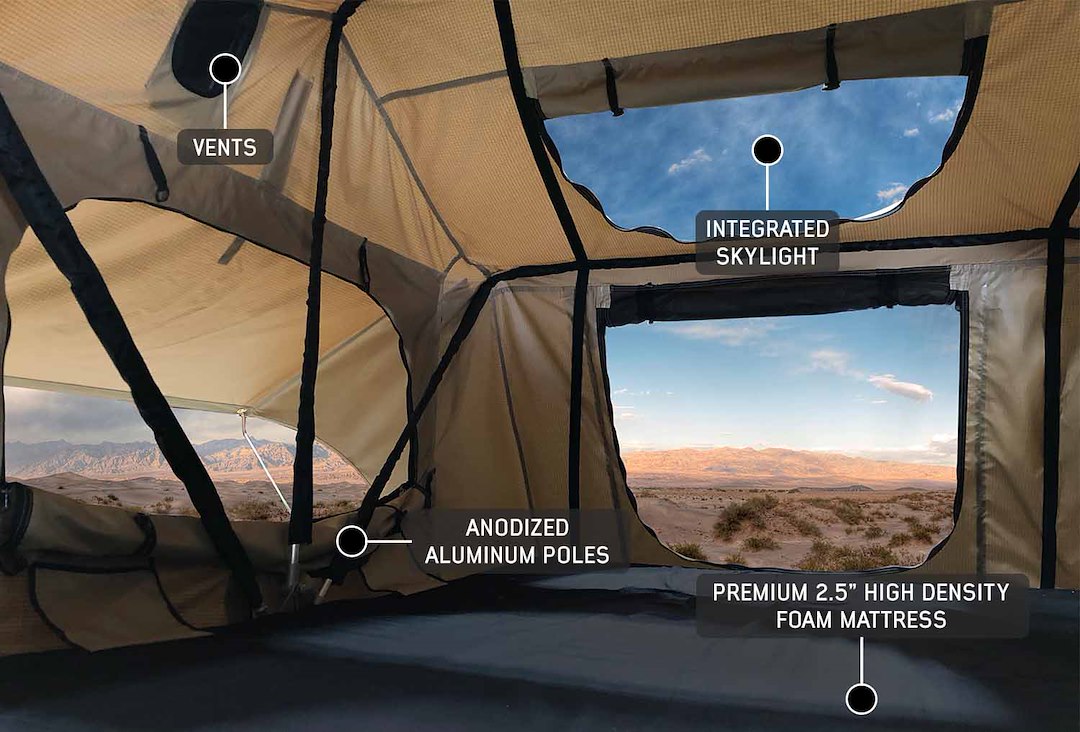 Product of Overland Vehicle Systems 18119933 Vehicle Rooftop Polyester Cotton Canvas Tent Sleeps 3 Adults 