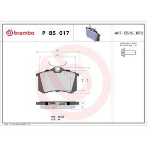 Brembo P85017 Brake Pad||p85017_Drw.Jpg||87||brmp85017||1754205