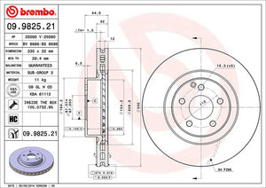 Product of Brembo 09982521C02 Vented 1 Piece Brake Rotor 