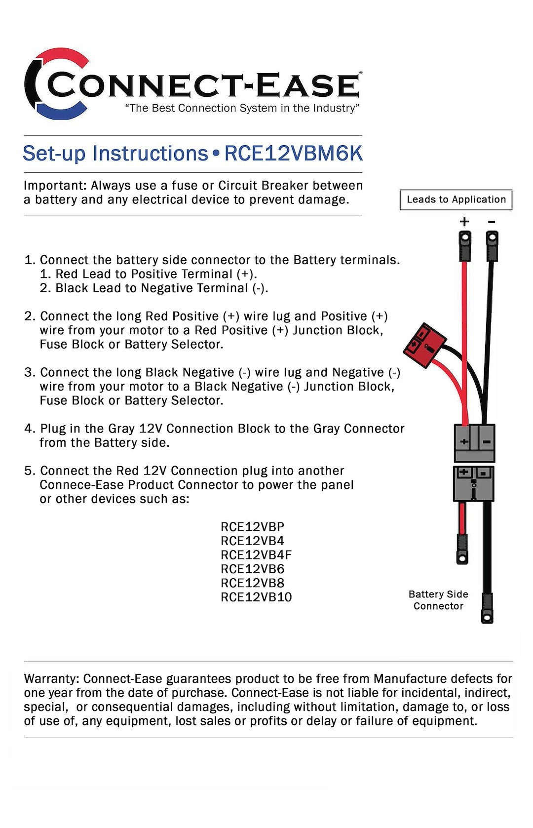 Connect-Ease Rce12vbm6k Battery Connection Harness||rce12vbm6k_4.Jpg||89||conrce12vbm6k||968143