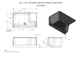 Specialty Recreation Sp3048wrs Shower Pan||sp3048wrs_Schematic.Jpg||86||b1gsp3048wrs||1734168