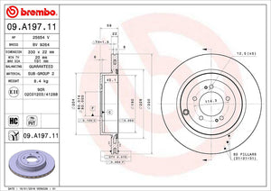 Product of Brembo 09A19711C02 Vented 1 Piece Brake Rotor 