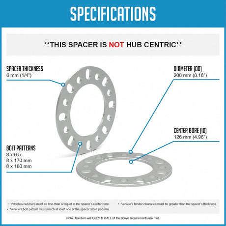 Product of Coyote Wheel Accessories 911136-A Wheel Spacer