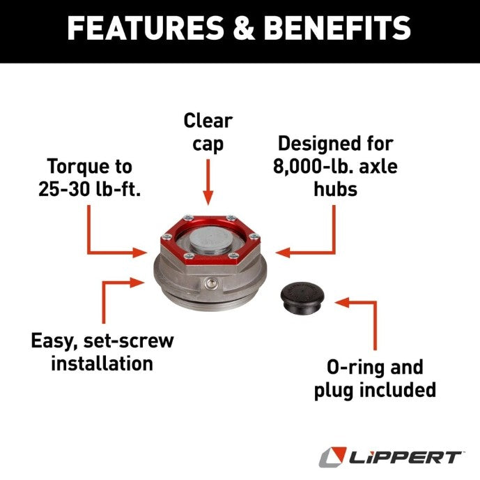 Lippert 85373928 Trailer Wheel Bearing Dust Cap||85373928_2.Jpg||87||m6v85373928||2217242