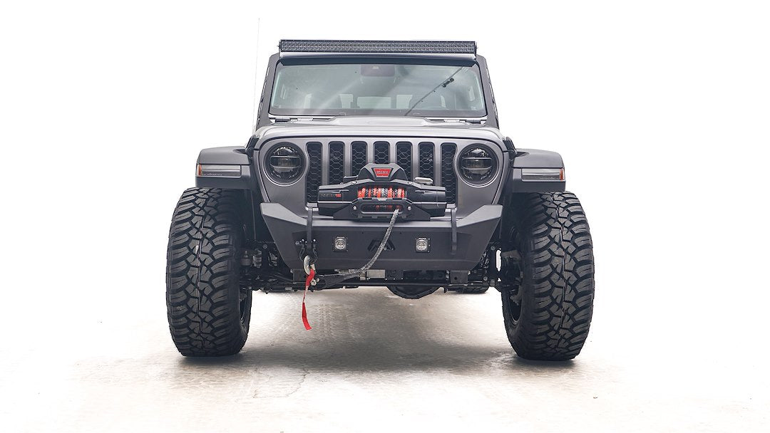 Product of Fab Fours JL18-B4751-1 Stubby Series Steel Powder Coated Bumper 