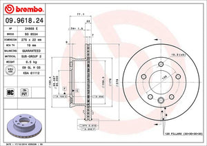Product of Brembo 09961824C02 Vented 1 Piece Brake Rotor 
