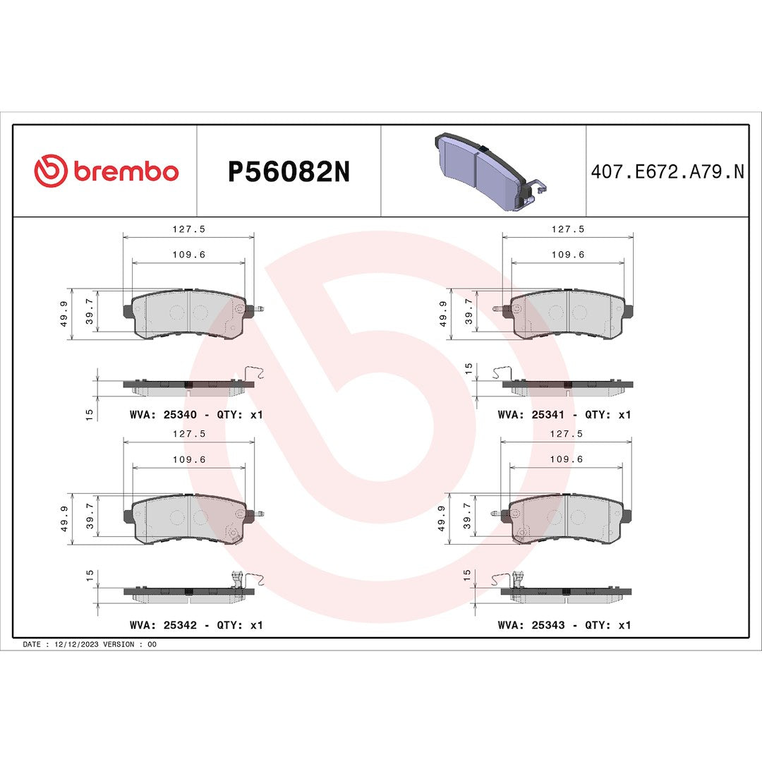 Brembo P56082n Brake Pad||p56082n_Drw.Jpg||87||brmp56082n||1753794