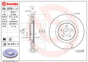 Product of Brembo 09978111C02 Vented 1 Piece Brake Rotor 