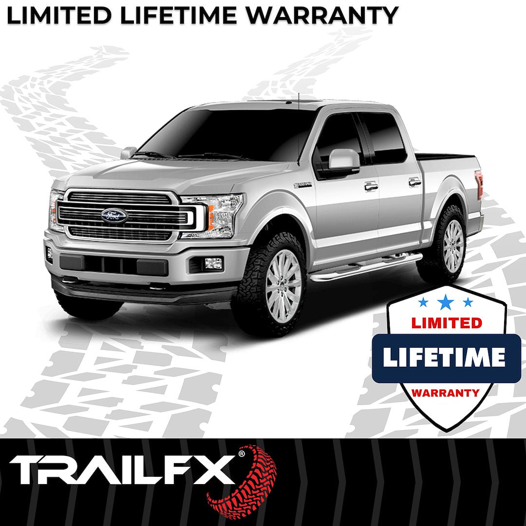 Product of TrailFX A0041S TFX Round Tube Side Steps Nerf Bar With Surface Steps 