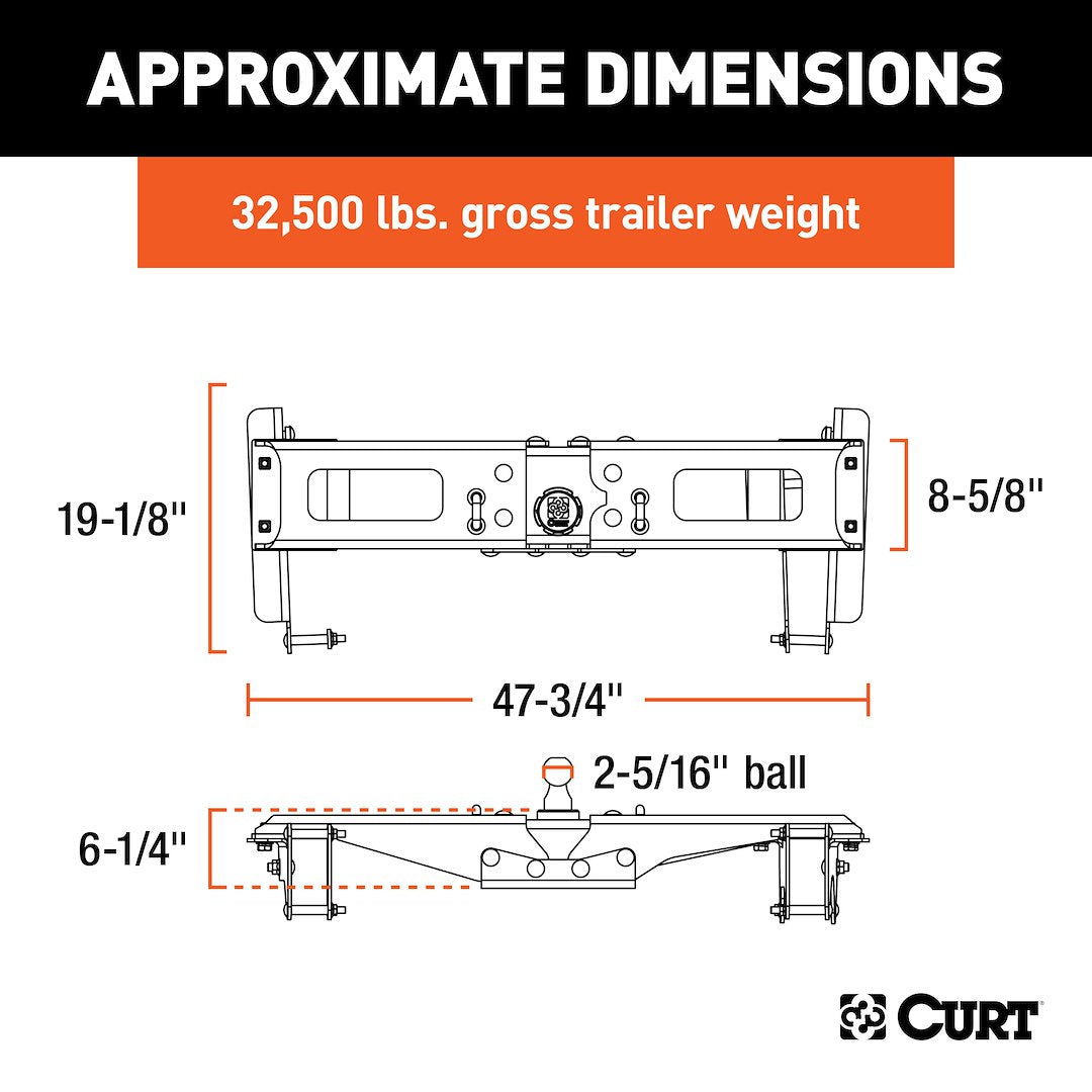 Curt 60642 Gooseneck Trailer Hitch||60642_3008x1990_Ca.Jpg||90||c9360642||982481