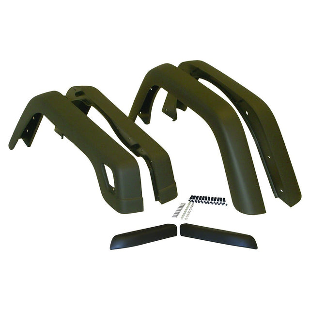Product of Crown Automotive 55254918K6 Non-Exposed Fasteners Black Fender Flare - Set Of 4 