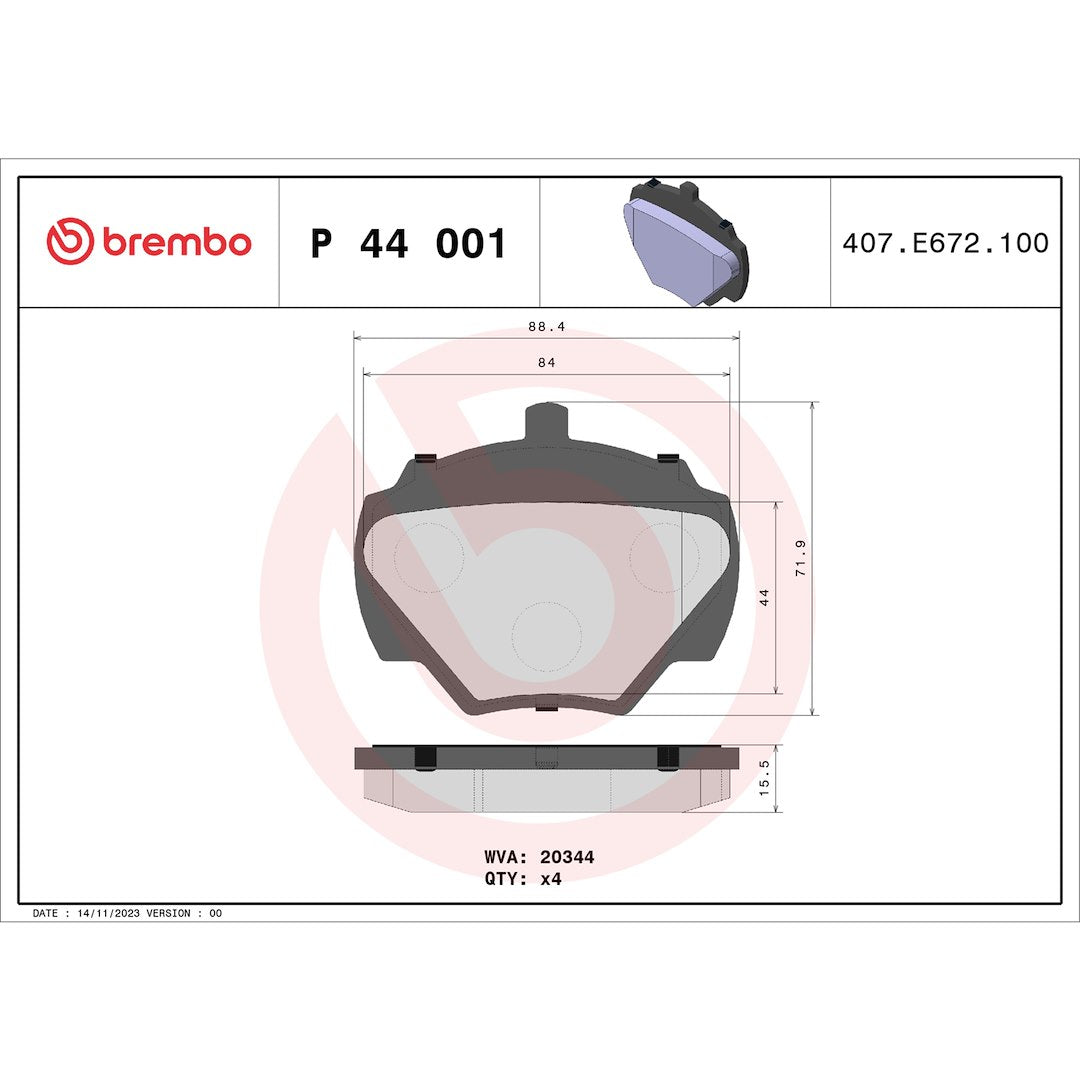 Brembo P44001 Brake Pad||p44001_Drw.Jpg||87||brmp44001||1753151