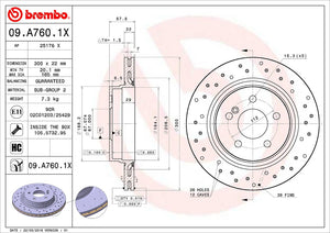 Product of Brembo 09A7601XC02 Xtra Vented Cross Drilled 1 Piece Brake Rotor 