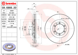 Product of Brembo 09686620C02 Vented 1 Piece Brake Rotor 