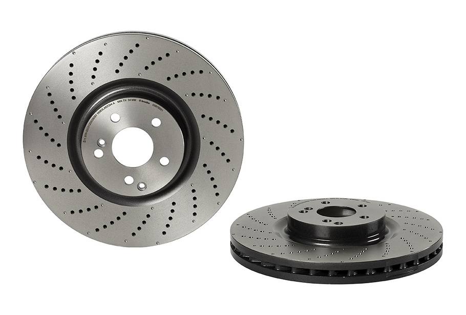 Product of Brembo 09B76951C02 Vented Cross Drilled 1 Piece Brake Rotor 