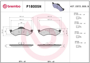 Brembo P18005n Brake Pad||p18005n_R.Jpg||86||brmp18005n||2091550